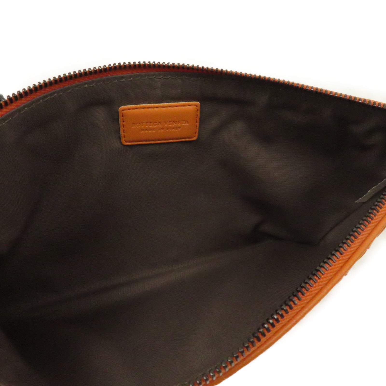 BOTTEGA VENETA 織紋皮革Clutch Bag手拿包橙色