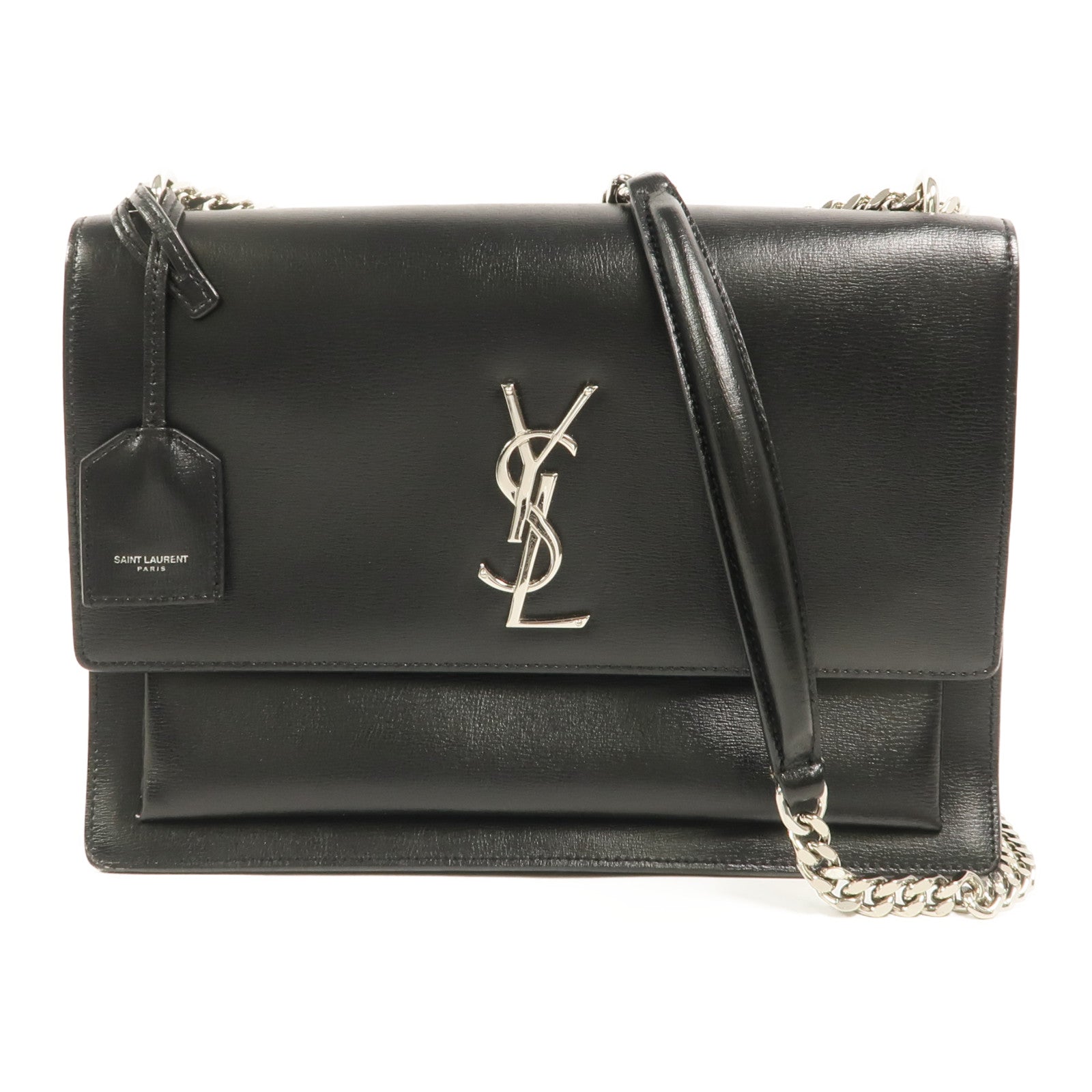 SAINT LAURENT 牛皮皮革Sunset Medium鏈帶肩背袋