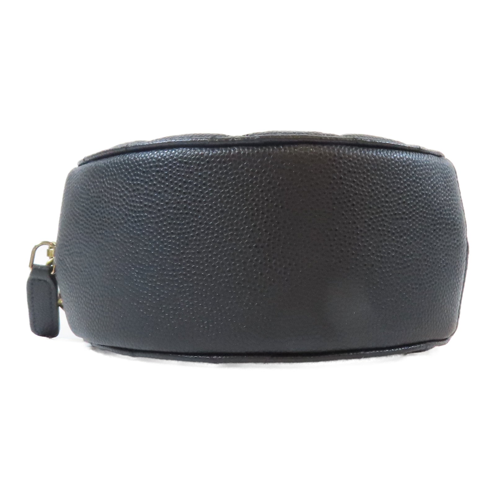 CHANEL 【激減優惠】菱格Caviar皮革Round Chain Bag金扣鏈帶手挽肩背兩用袋黑色