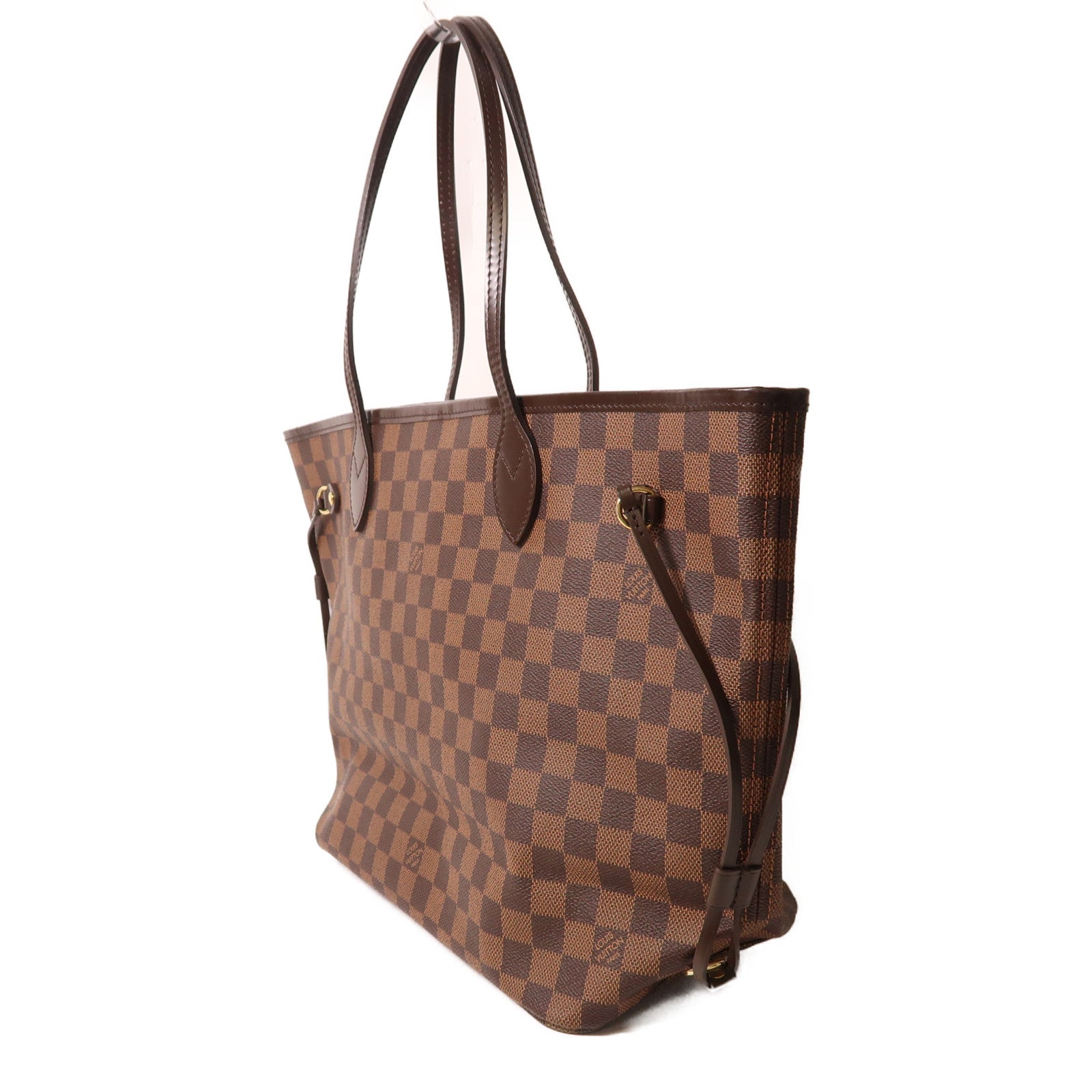 LOUIS VUITTON Damier Neverfull MM金扣手挽袋/肩背袋