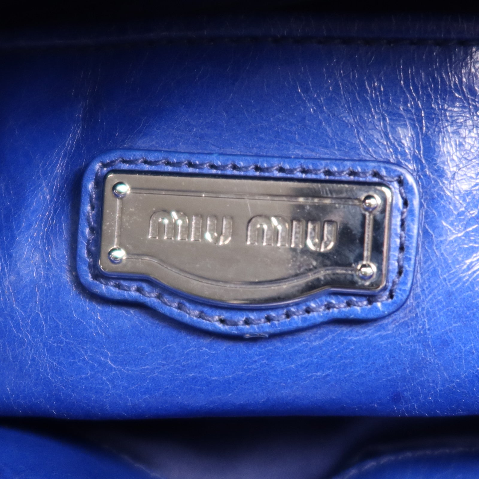 Miu Miu 牛皮皮革2 Way Shoulder Bag銀扣手挽肩背兩用袋