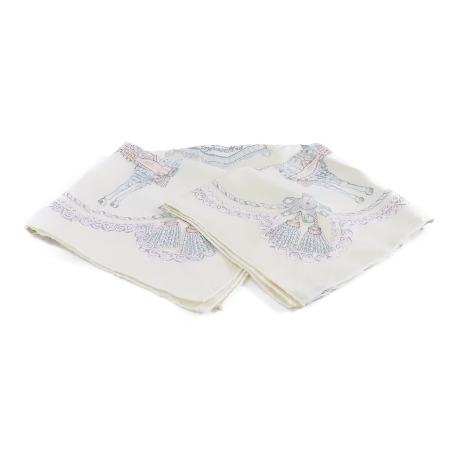 HERMES 絲質Scarf圍巾白色