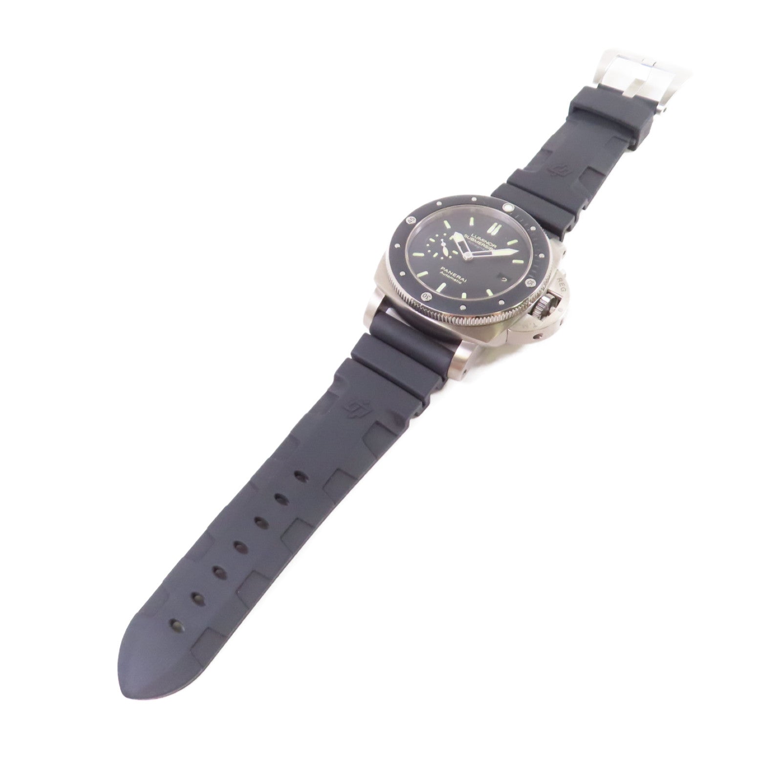 PANERAI Luminor Watch不鏽鋼/橡膠帶自動機芯手錶黑色