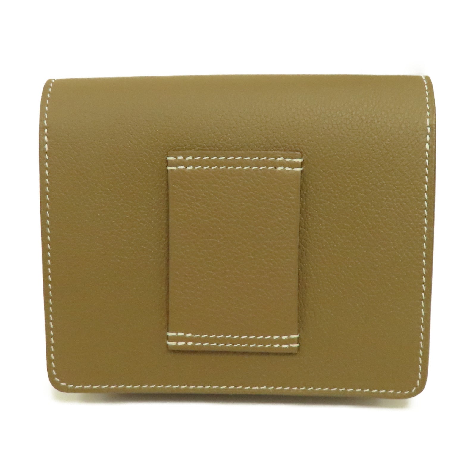 HERMES 【激減優惠】Evercolor皮革Roulis Slim金扣錢包Etoupe大象灰色