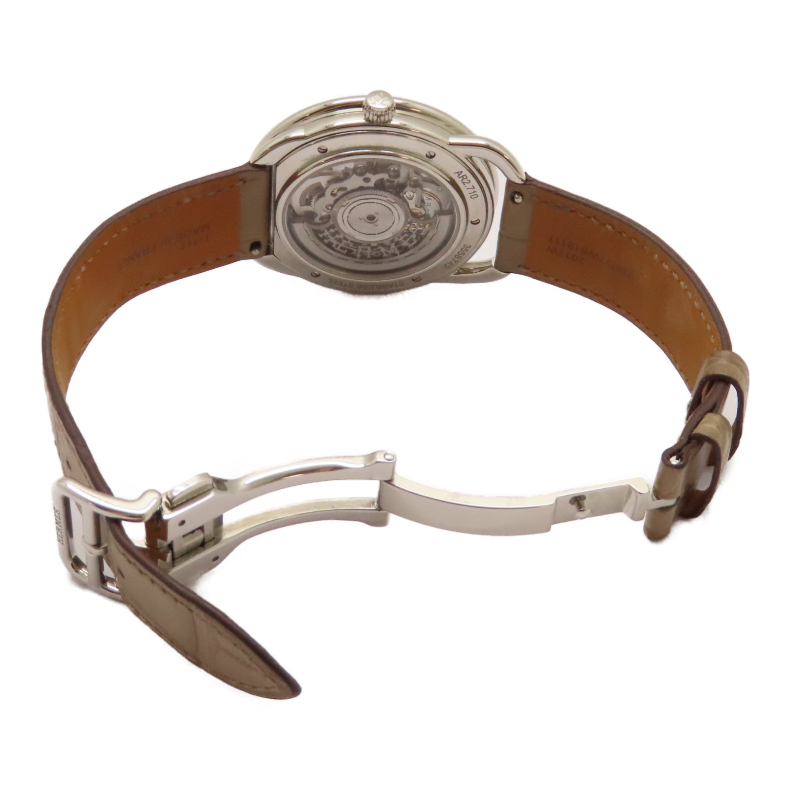 HERMES Arceau Squelette 40mm不鏽鋼/皮革帶手錶自動機芯藍色