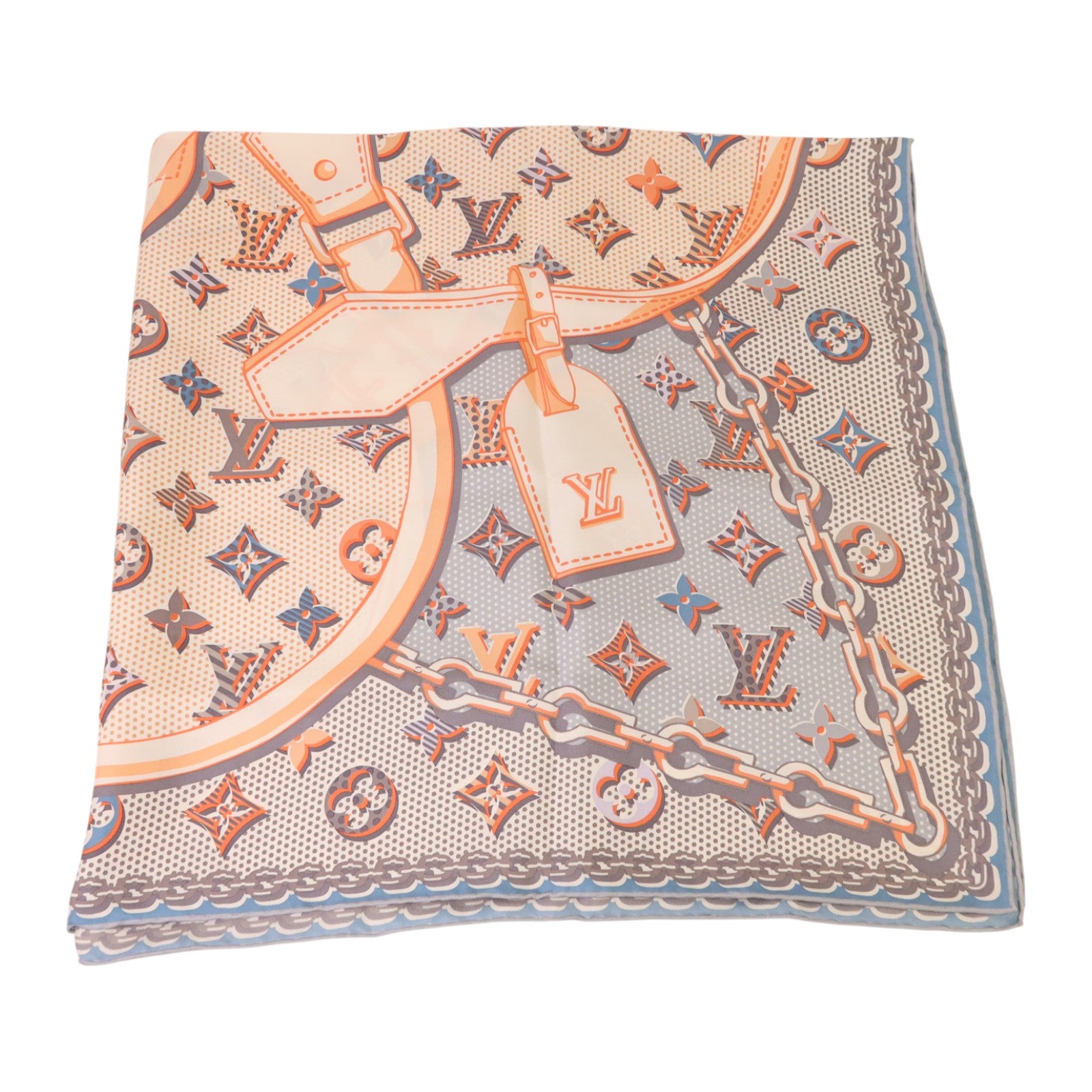 LOUIS VUITTON 絲質Pop Monogram Scarf 88x88絲巾