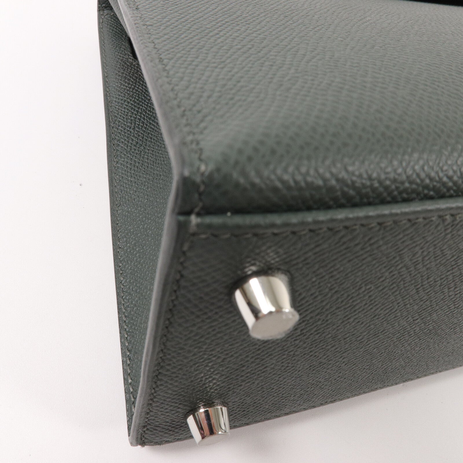 HERMES Epsom皮革Kelly 25手挽肩背兩用袋Vert Mangrove