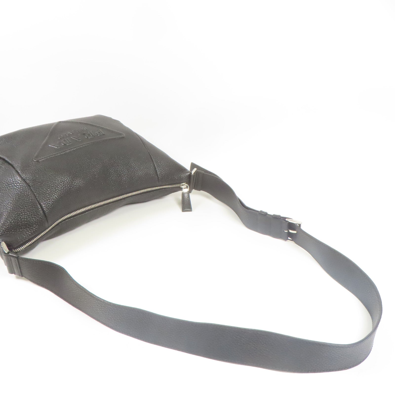 PRADA SHW Shoulder Bag 2VH165 Calfskin Leather Black