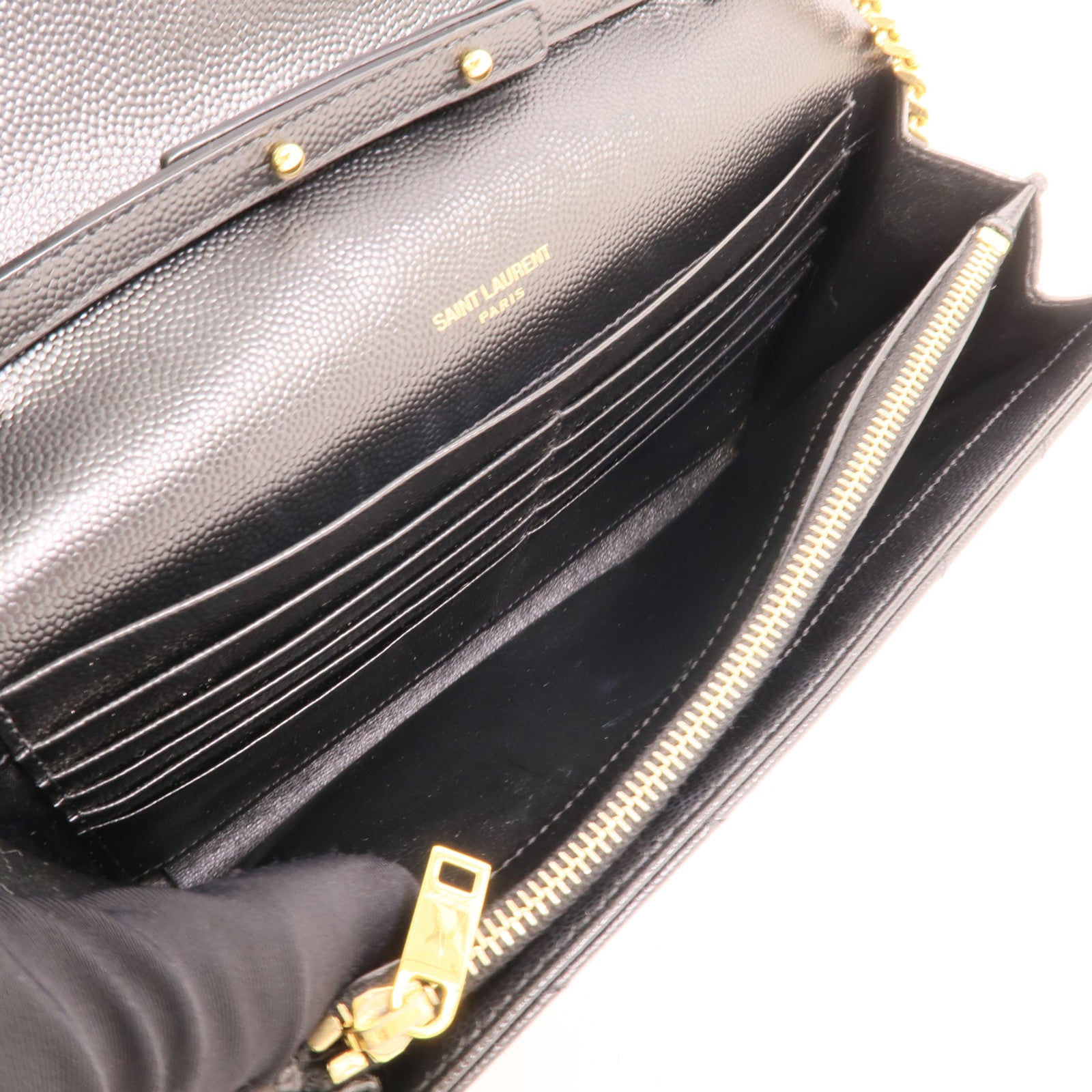 YVES SAINT LAURENT 牛皮皮革Cassandre Envelope鏈帶肩背袋