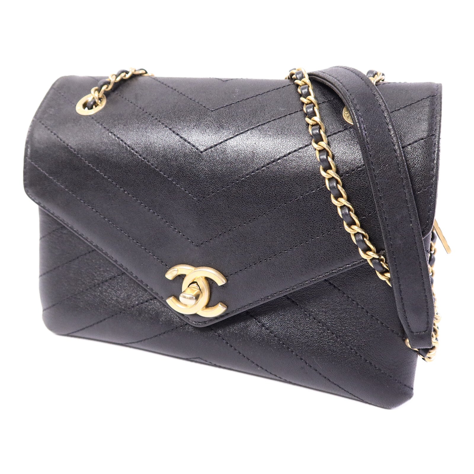 CHANEL 牛皮皮革Chain Shoulder Bag鏈帶肩背袋