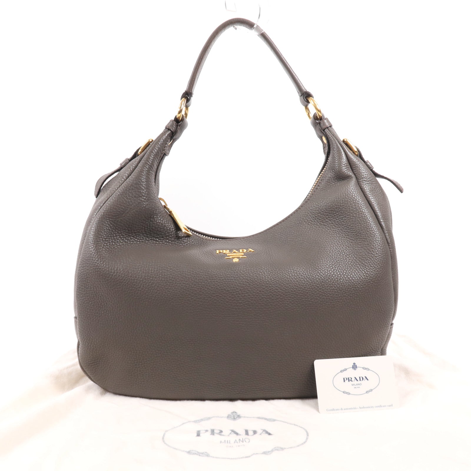 PRADA 牛皮皮革Shoulder Bag金扣肩背袋