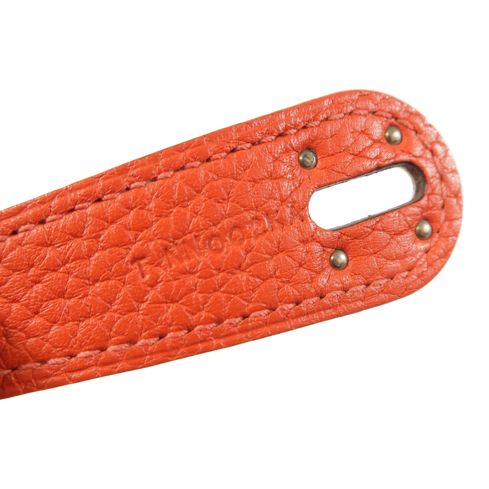 HERMES Clemence皮革Lindy 30銀扣手挽肩背兩用袋S5 Rouge Tomate