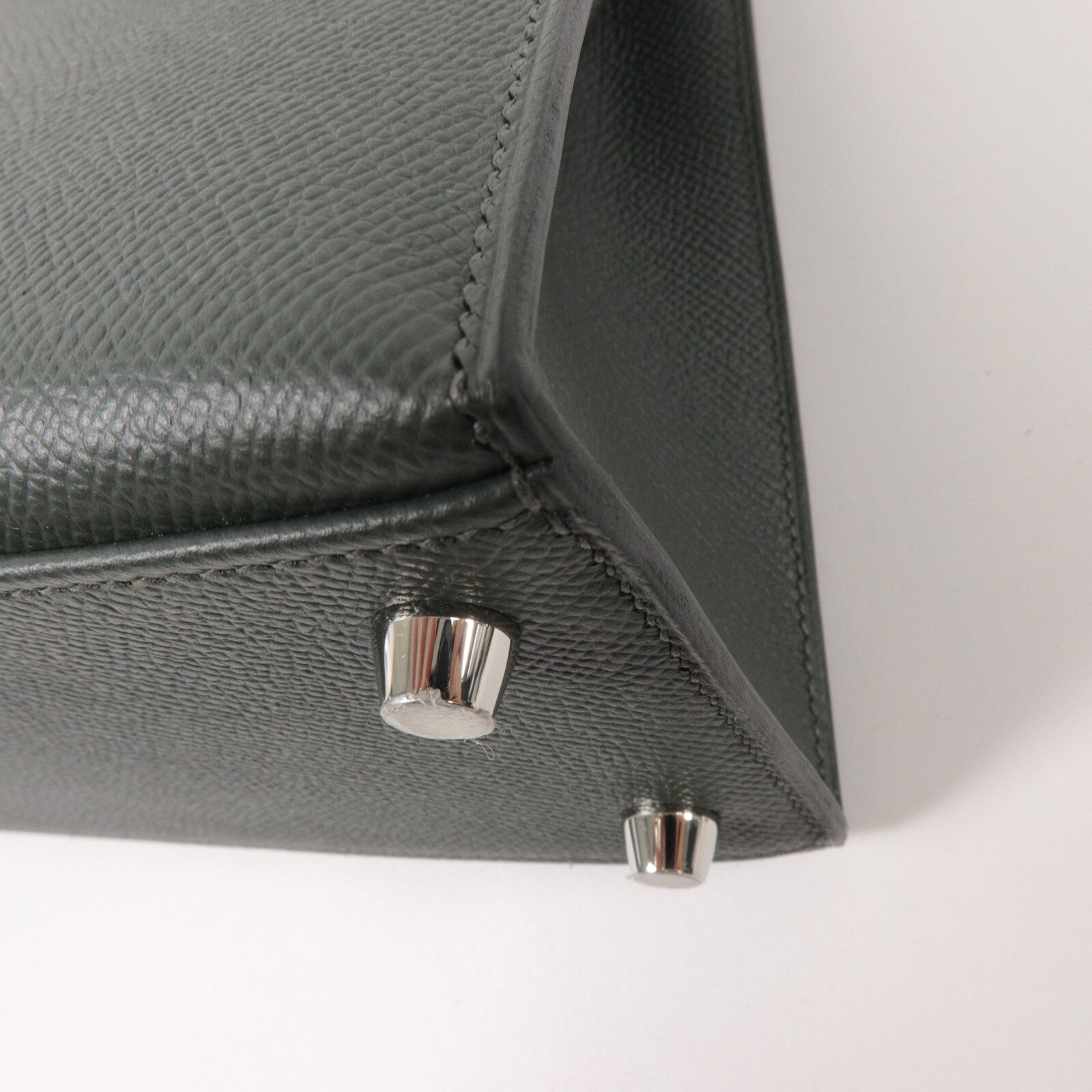 HERMES Epsom皮革Kelly 25手挽肩背兩用袋Vert Mangrove