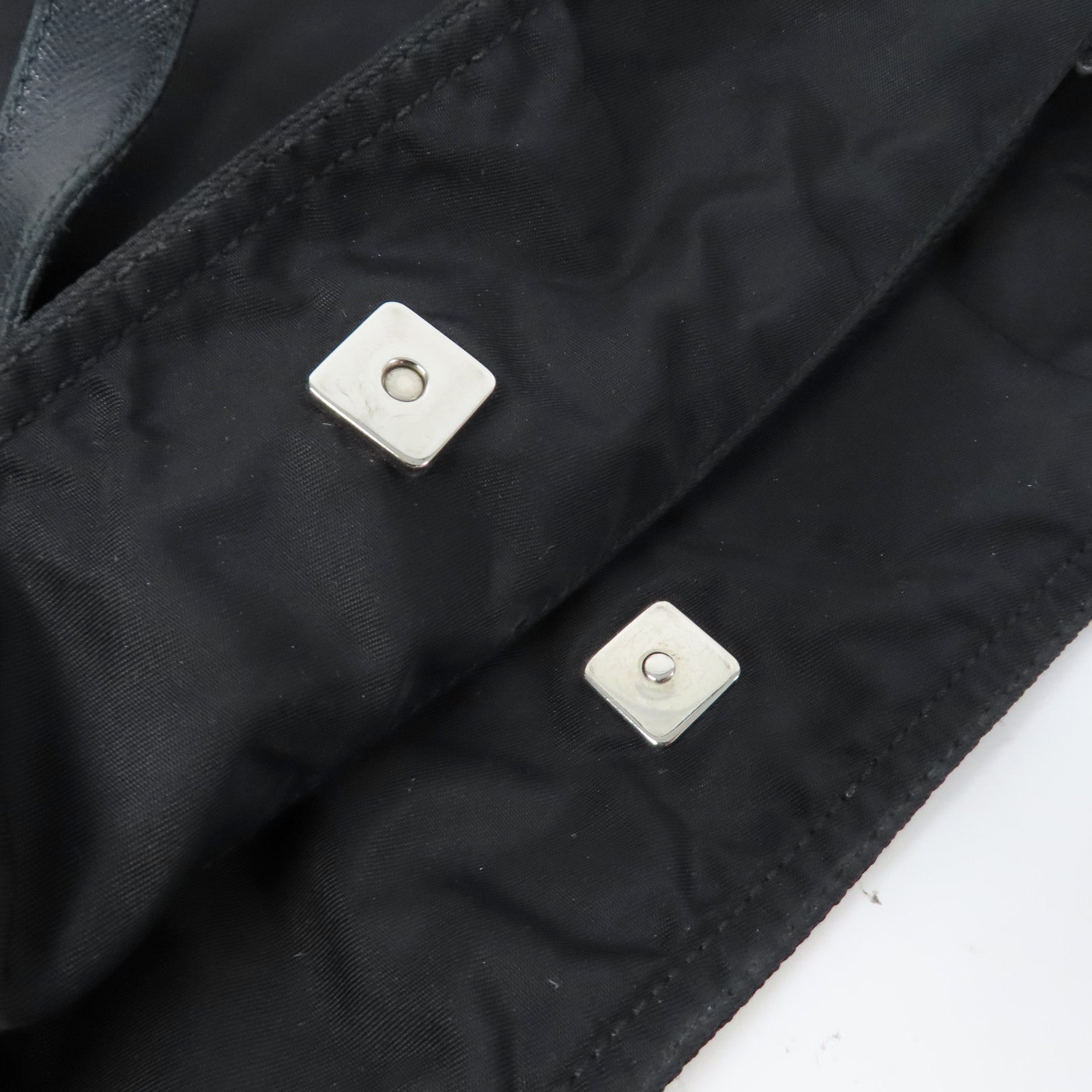 PRADA 尼龍Tote Bag銀扣手挽袋黑色