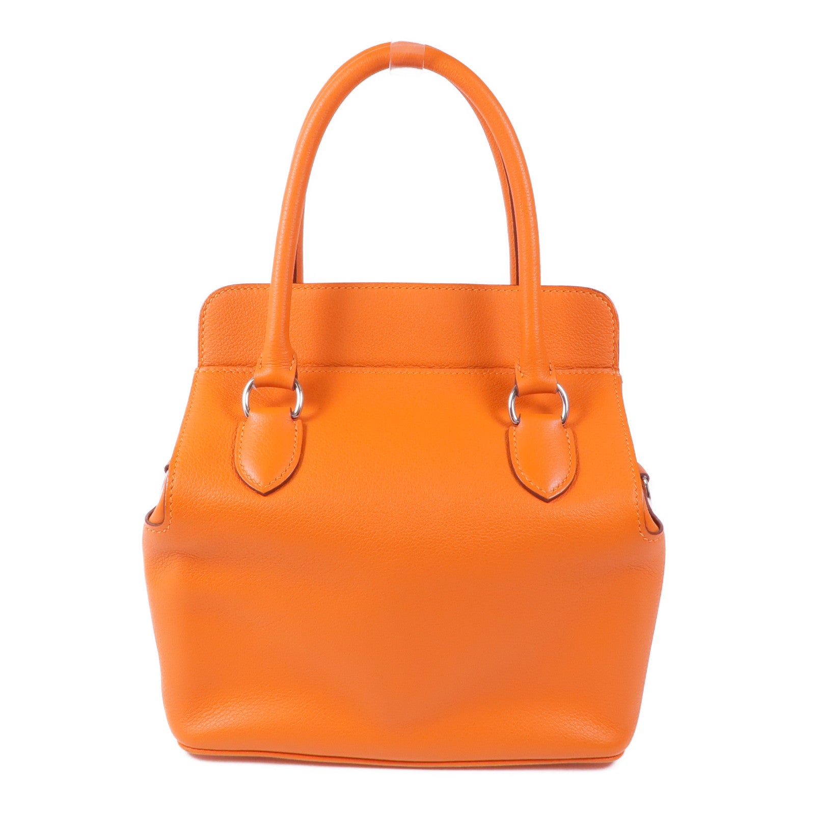 HERMES Evercolor皮革Toolbox 20銀扣手挽肩背兩用袋Feu