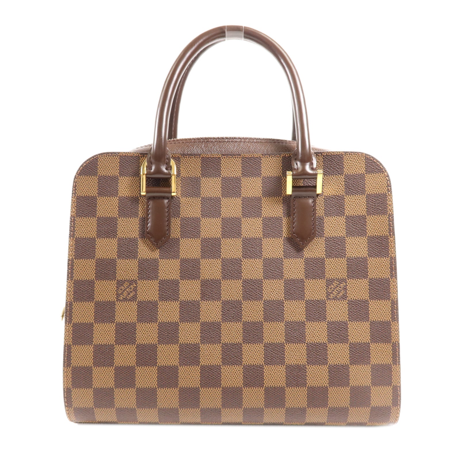 LOUIS VUITTON Damier Triana金扣手挽袋