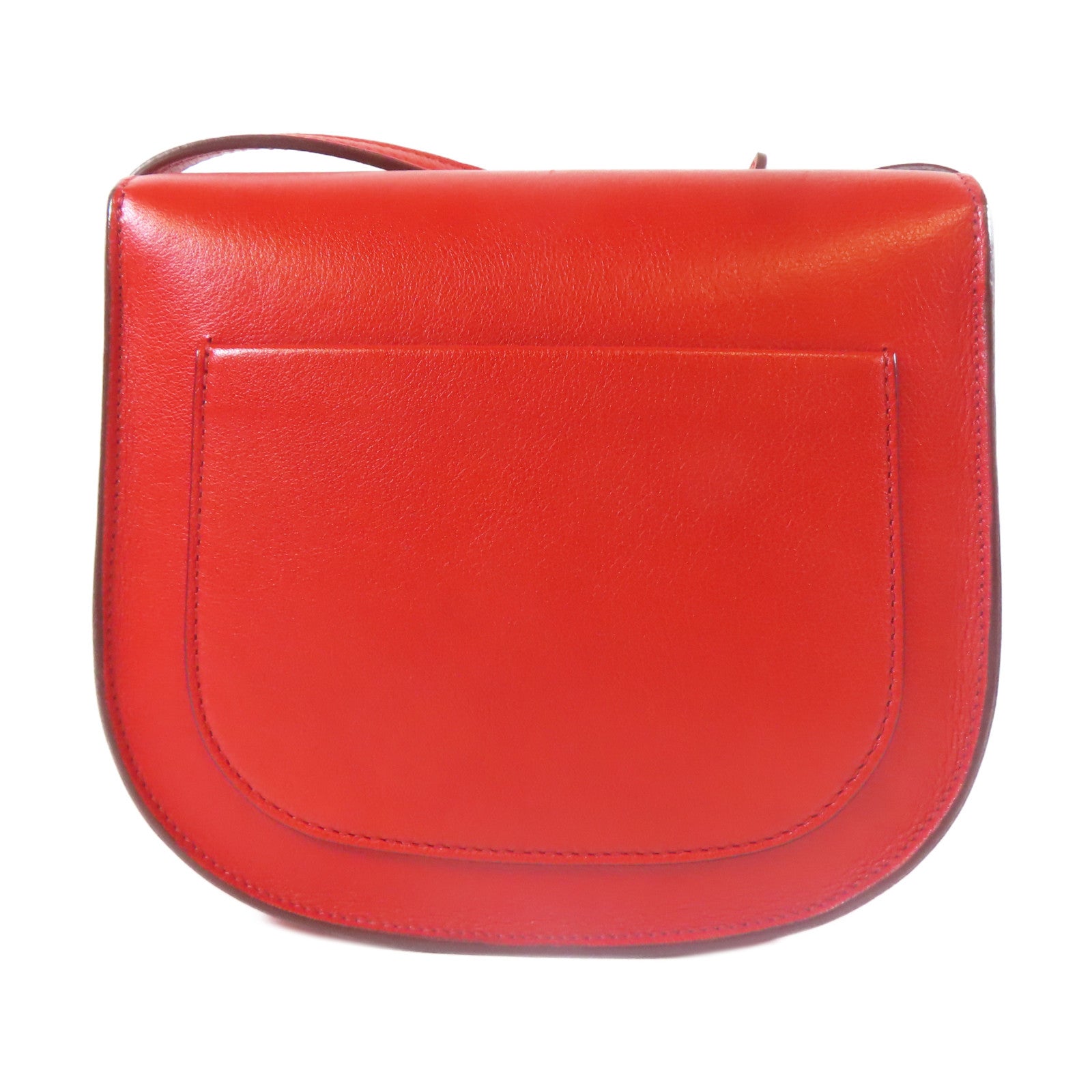 CELINE 【激減優惠】牛皮皮革Shoulder Bag銀扣肩背袋紅色