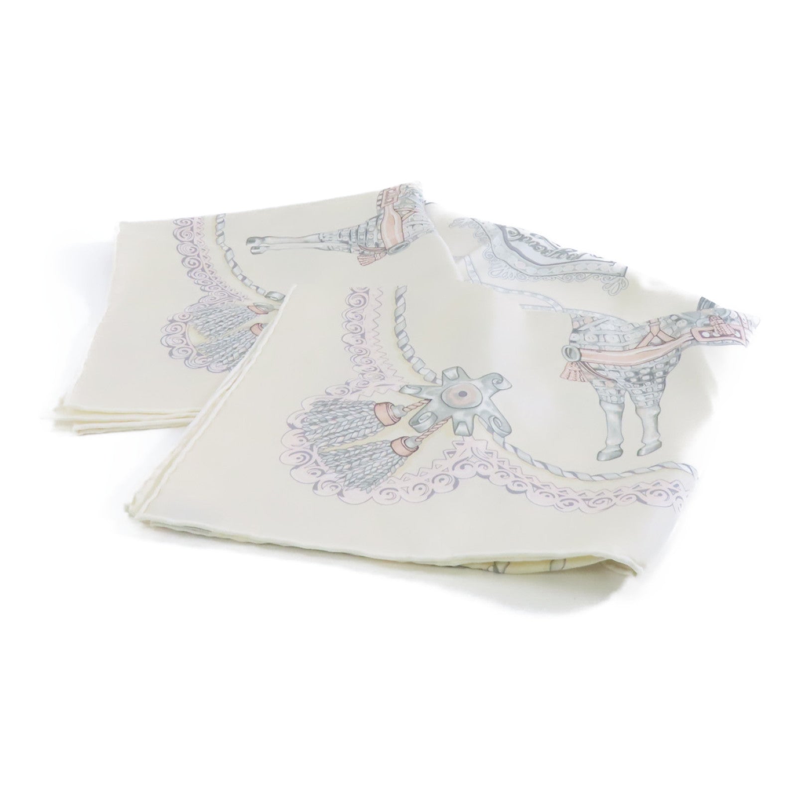 HERMES 絲質Scarf圍巾白色