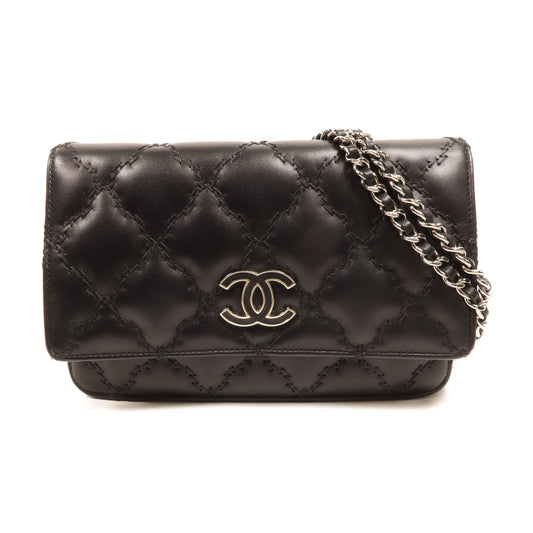 CHANEL 羊皮皮革Woc銀扣鏈帶肩背袋