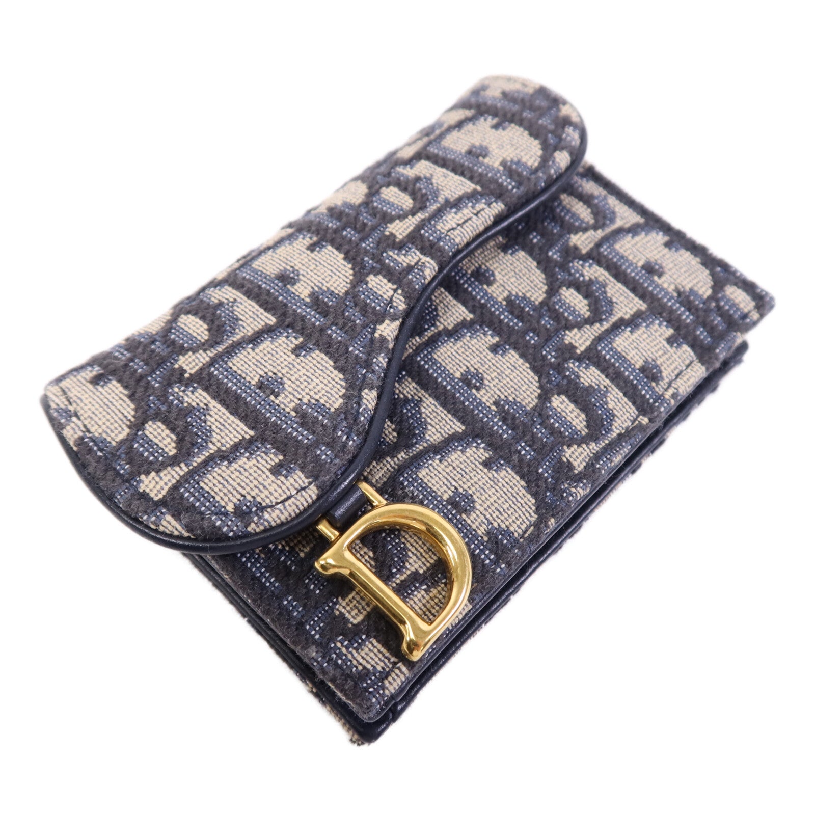 Dior 帆布Saddle金扣卡片套