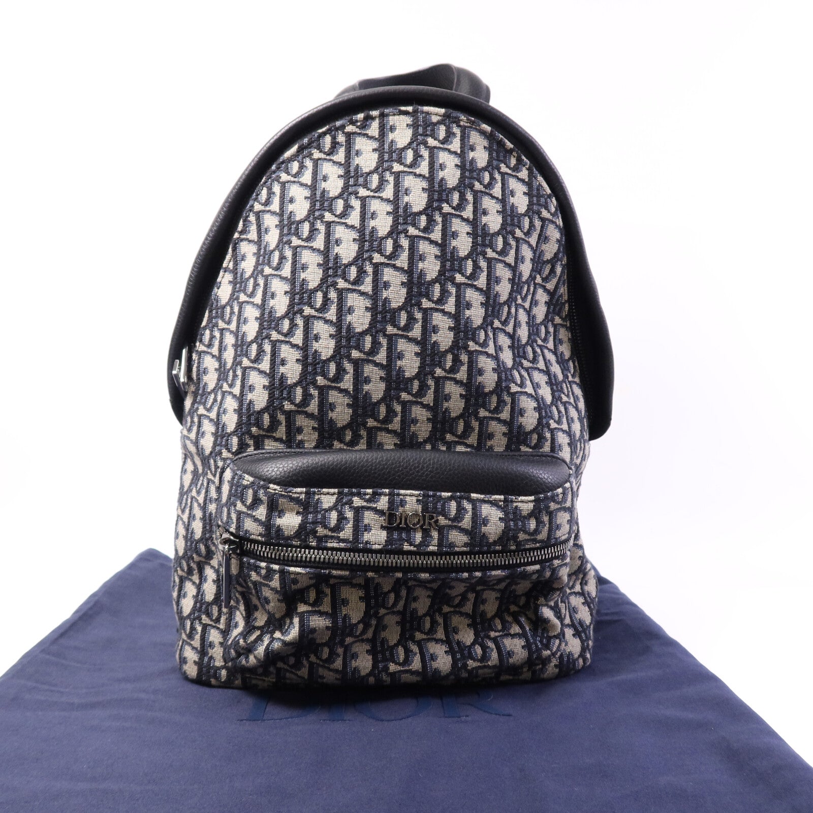 Dior 帆布Oblique Backpack銀扣背包