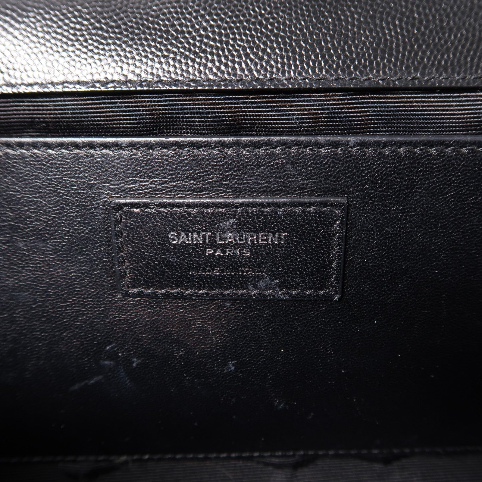 YVES SAINT LAURENT 牛皮皮革Kate Medium銀扣鏈帶肩背袋黑色
