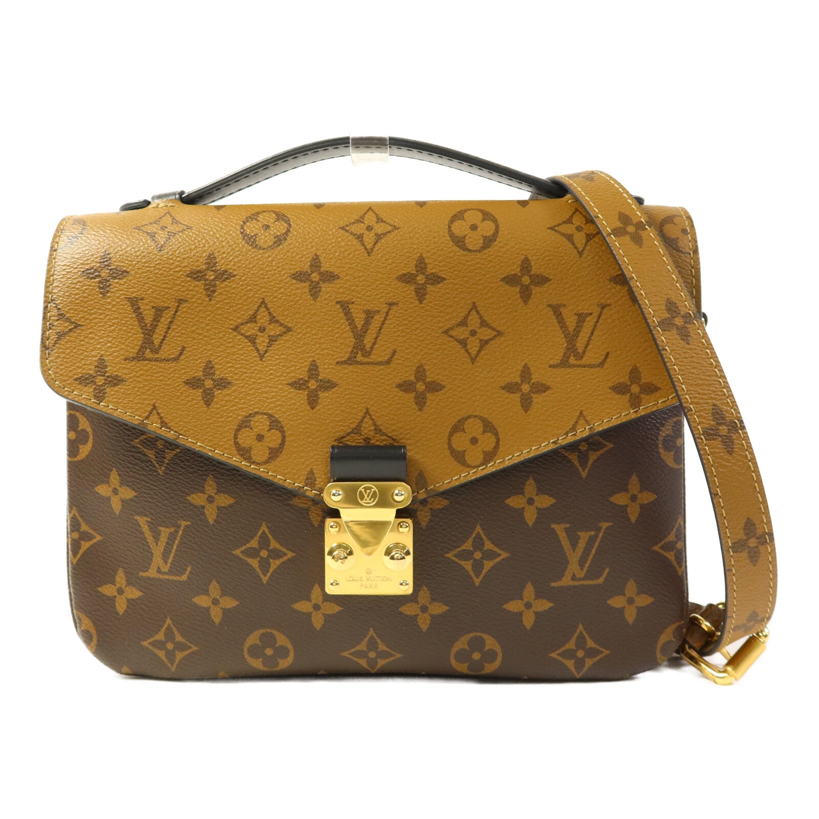 LOUIS VUITTON Monogram Reverse Pochette Metis金扣手挽肩背兩用袋
