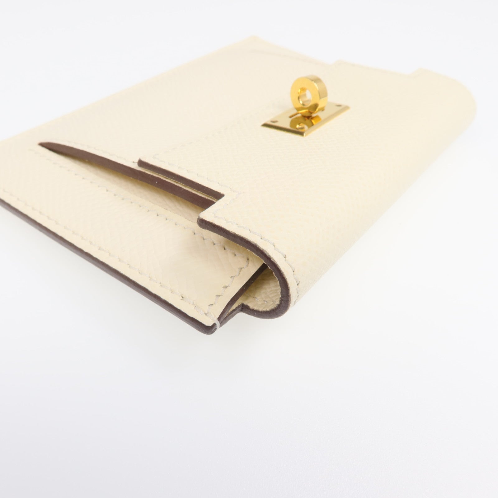 HERMES Epsom皮革Kelly Pocket金扣零錢包Nata