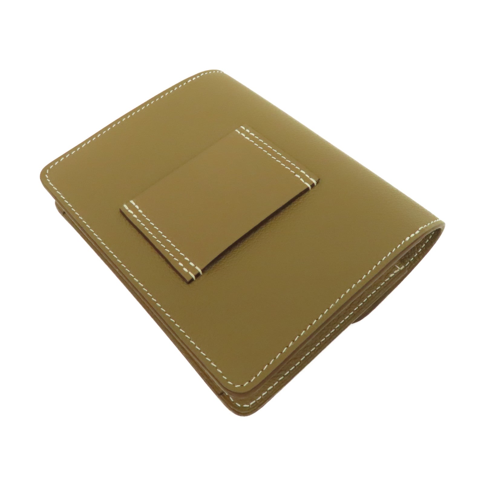 HERMES 【激減優惠】Evercolor皮革Roulis Slim金扣錢包Etoupe大象灰色