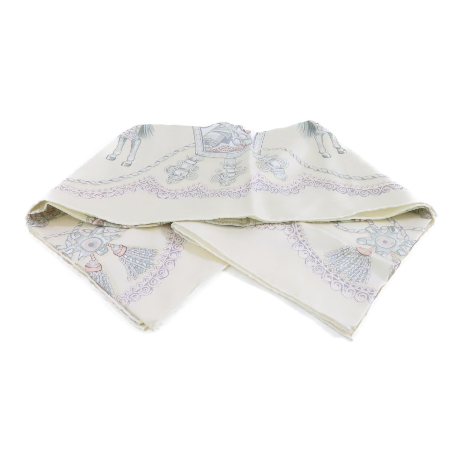 HERMES 絲質Scarf圍巾白色