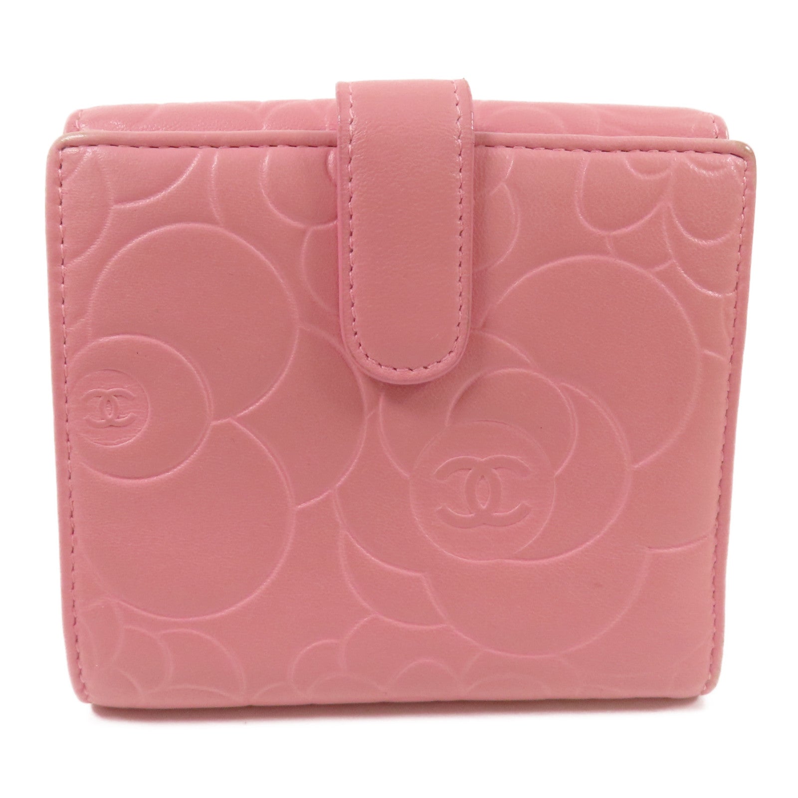 CHANEL 羊皮皮革Wallet銀扣錢包