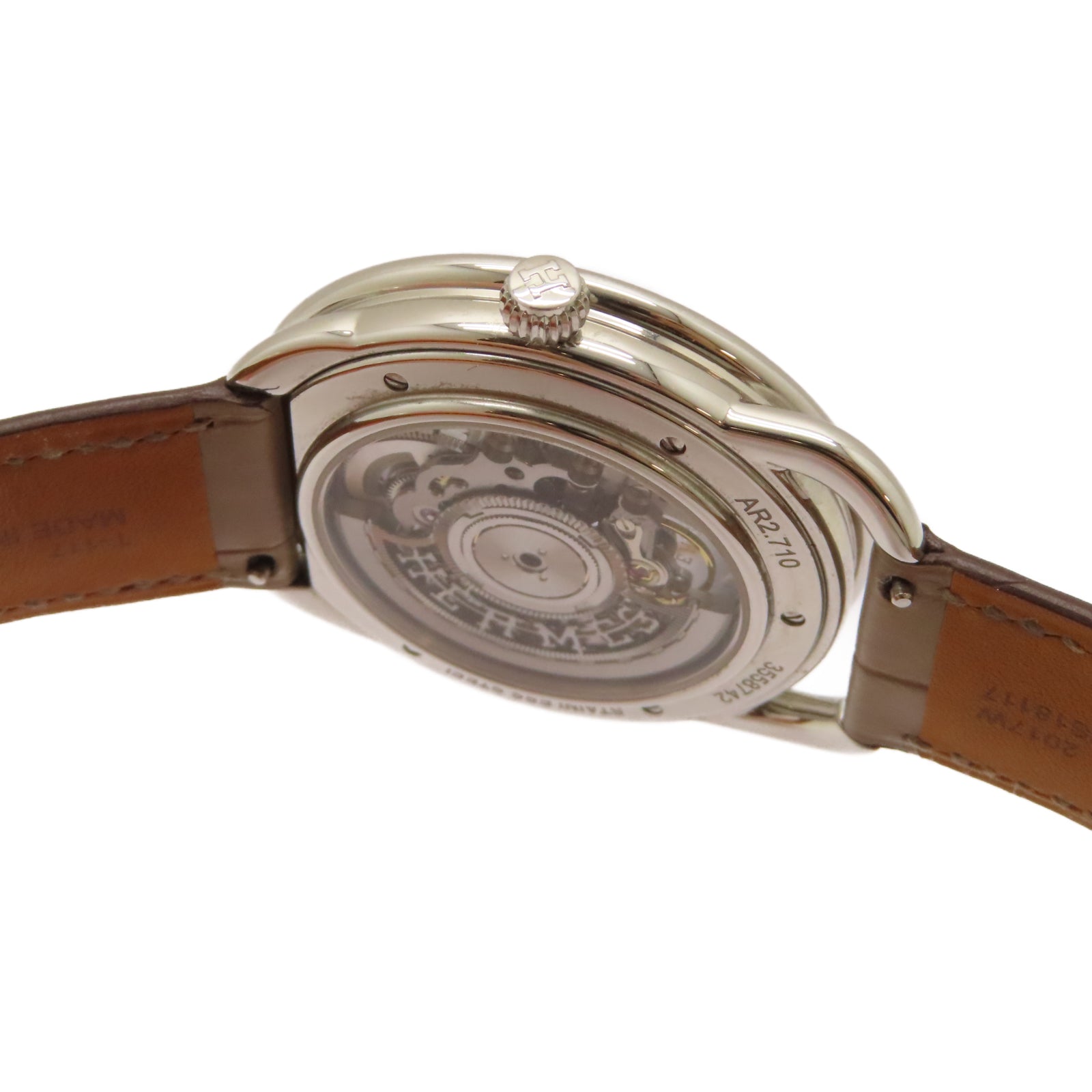 HERMES Arceau Squelette 40mm不鏽鋼/皮革帶手錶自動機芯藍色
