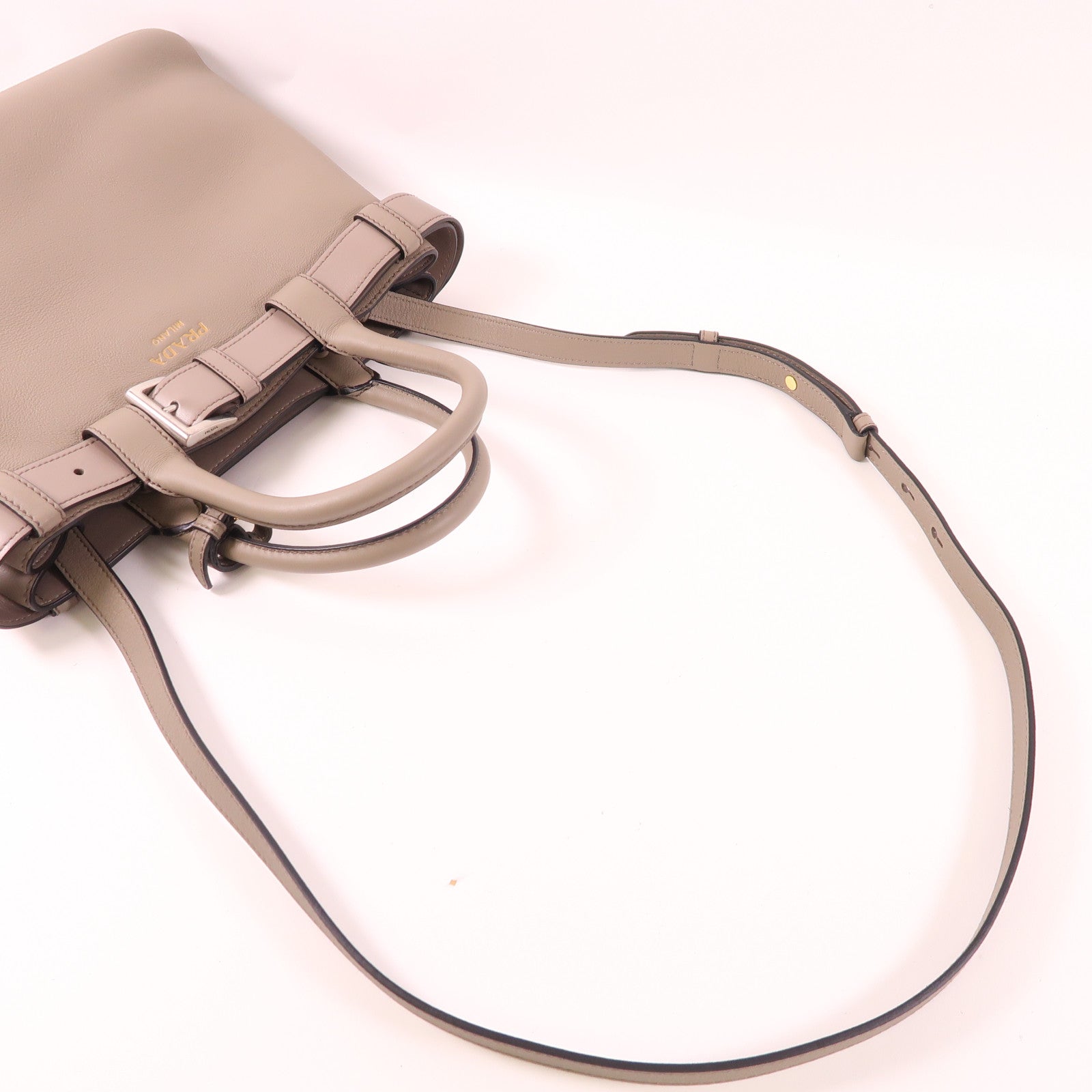 PRADA 牛皮皮革Medium Prada Buckle手挽肩背兩用袋