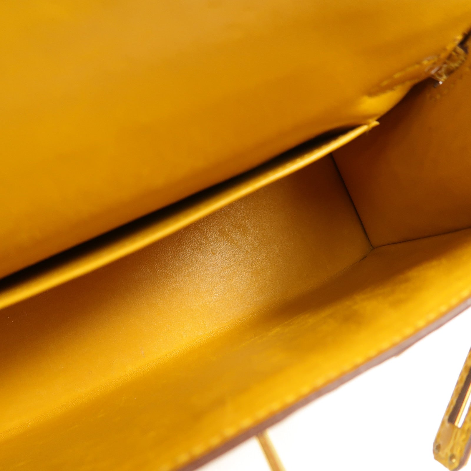 HERMES Alligator皮革Mini Kelly手挽肩背兩用袋Jaune Ambre