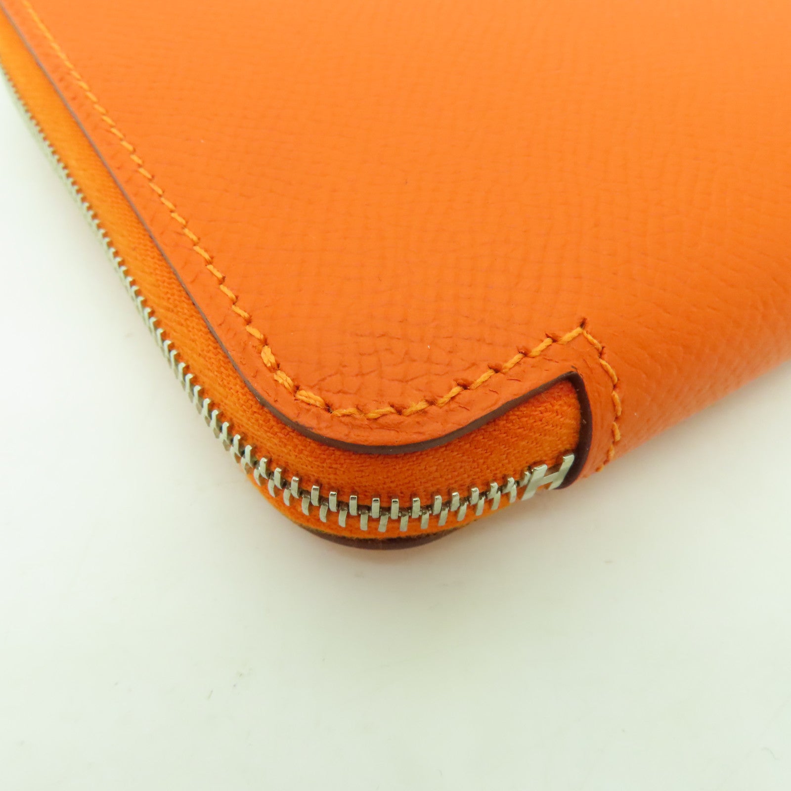 HERMES 【激減優惠】Epsom皮革Silk In Wallet銀扣長錢包橙色