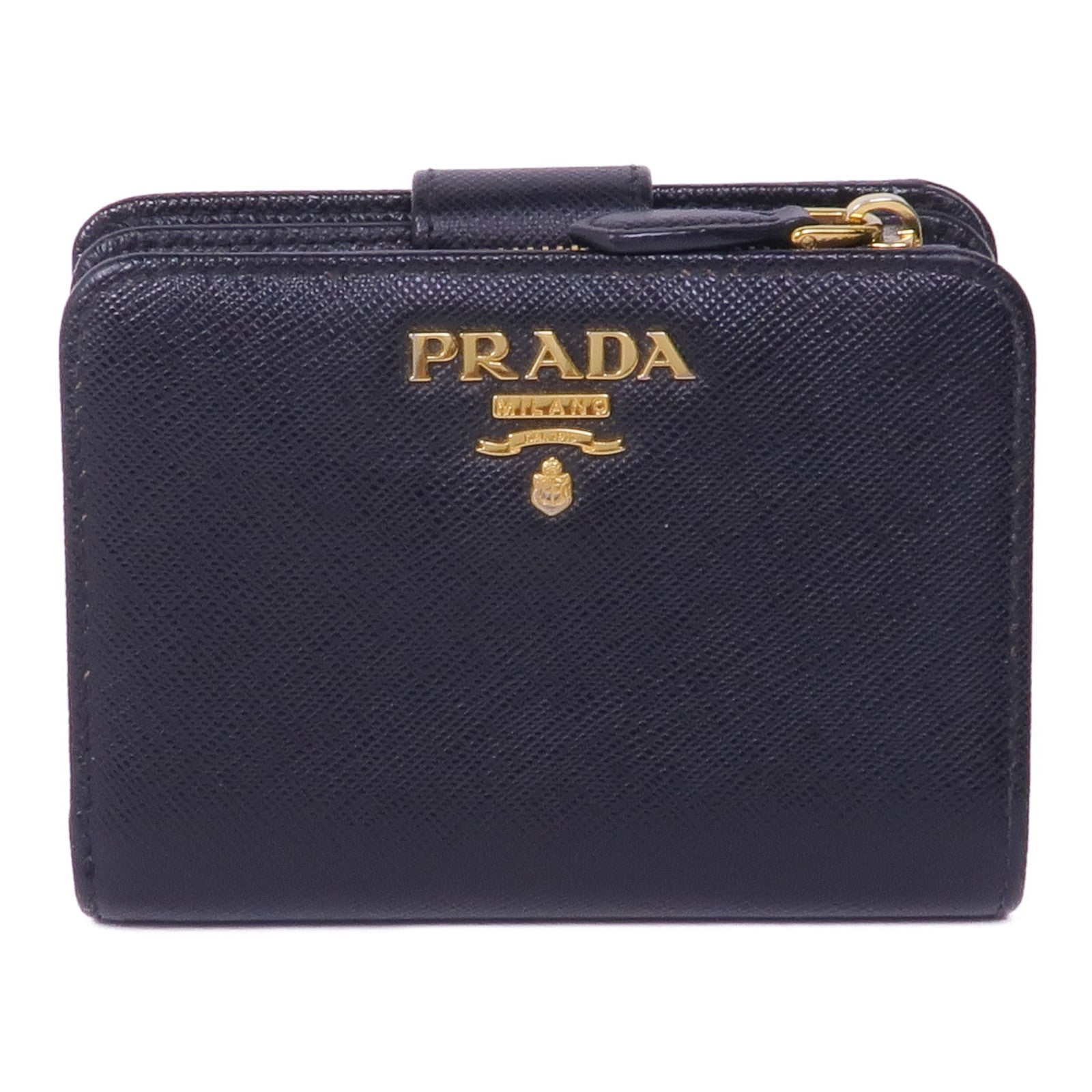 PRADA 【激減優惠】Saffiano皮革Wallet金扣錢包