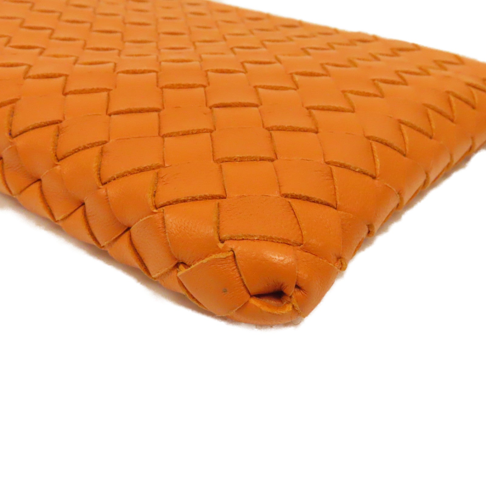 BOTTEGA VENETA 織紋皮革Clutch Bag手拿包橙色