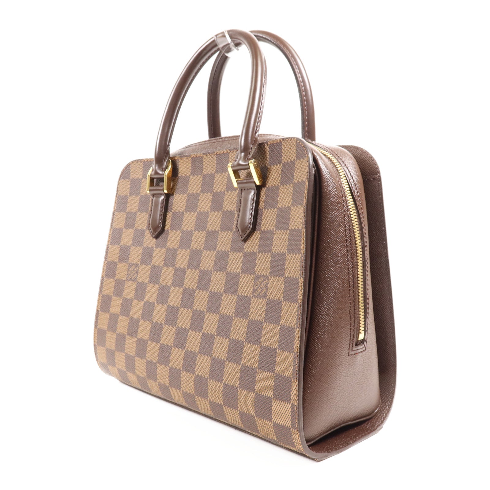 LOUIS VUITTON Damier Triana金扣手挽袋