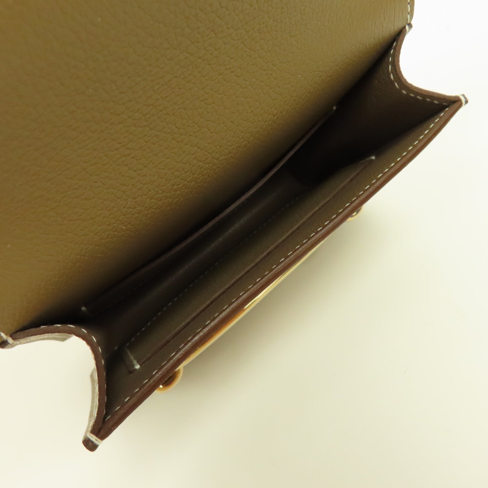 HERMES 【激減優惠】Evercolor皮革Roulis Slim金扣錢包Etoupe大象灰色
