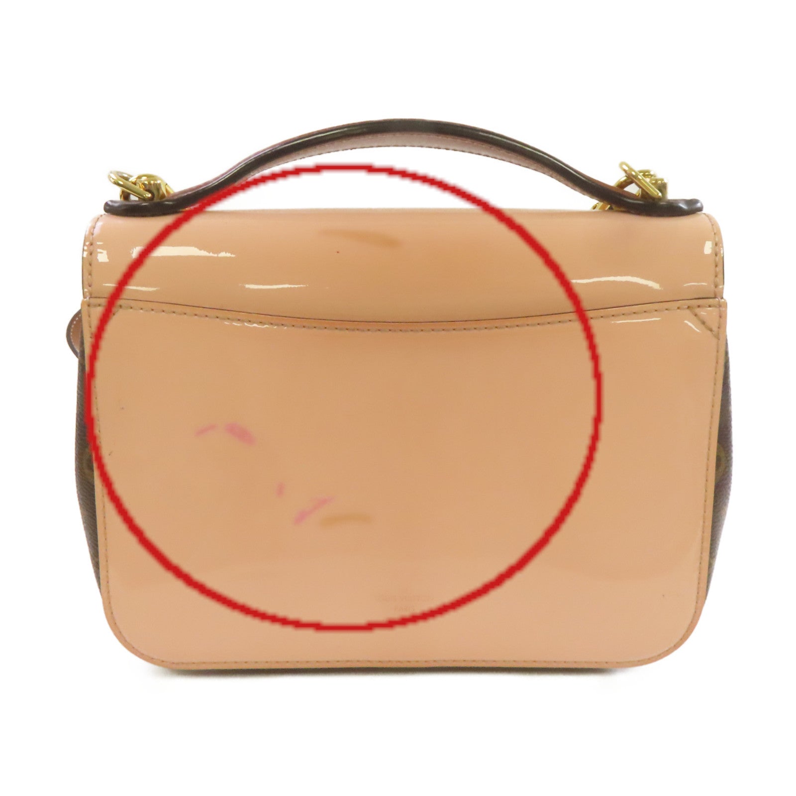 LOUIS VUITTON 【激減優惠】Vernis/Monogram Cherrywood BB 2Way Shoulder Bag金扣手挽肩背兩用袋粉紅色/啡色