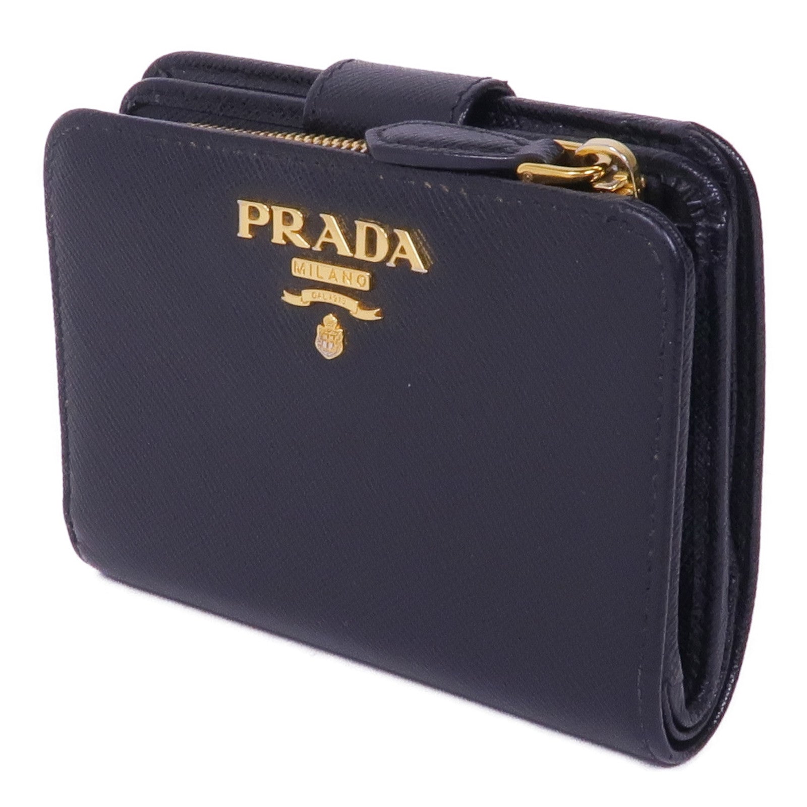 PRADA 【激減優惠】Saffiano皮革Wallet金扣錢包