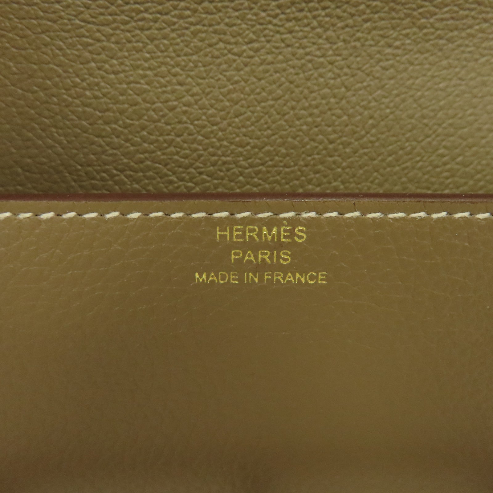 HERMES 【激減優惠】Evercolor皮革Roulis Slim金扣錢包Etoupe大象灰色