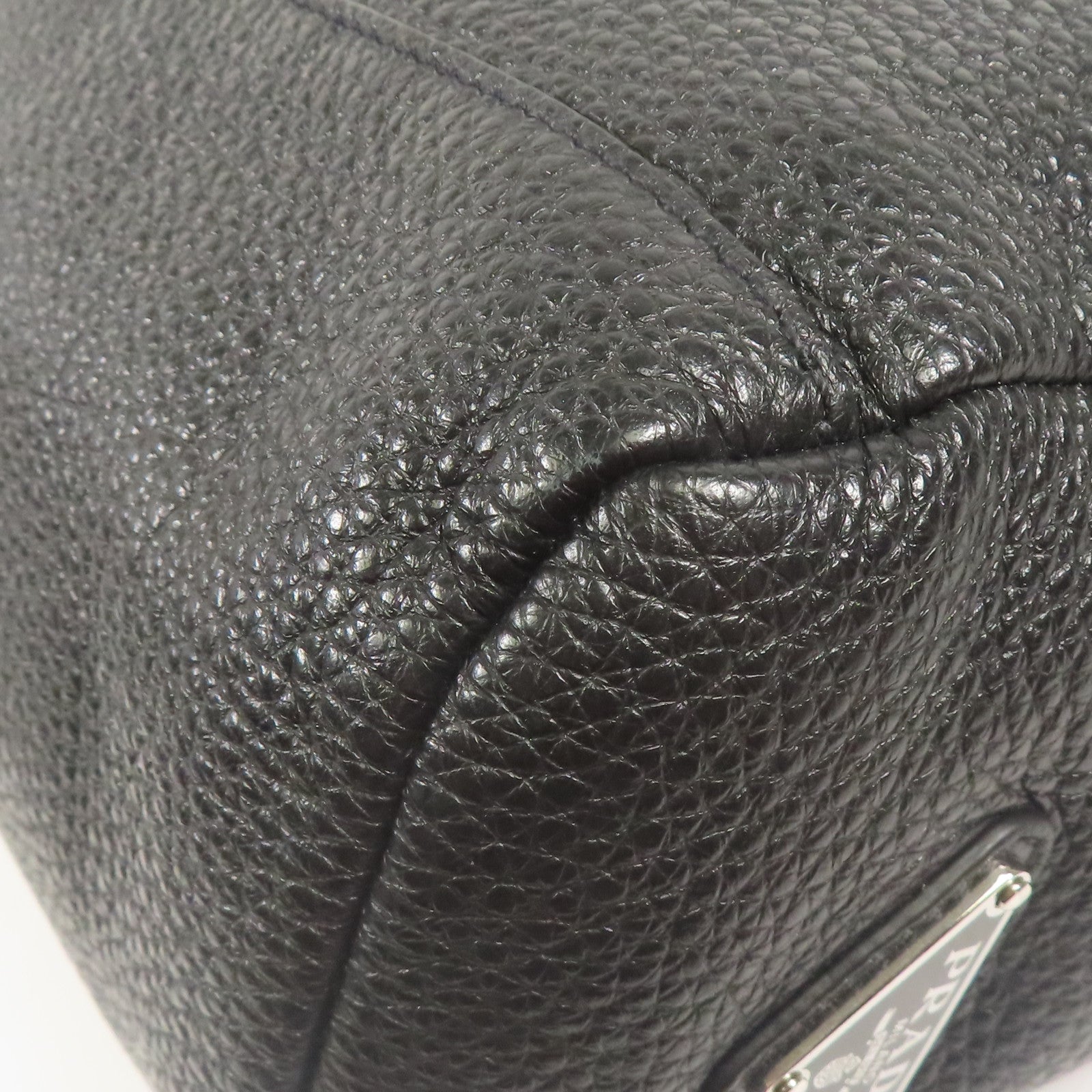 PRADA SHW Shoulder Bag 2VH165 Calfskin Leather Black