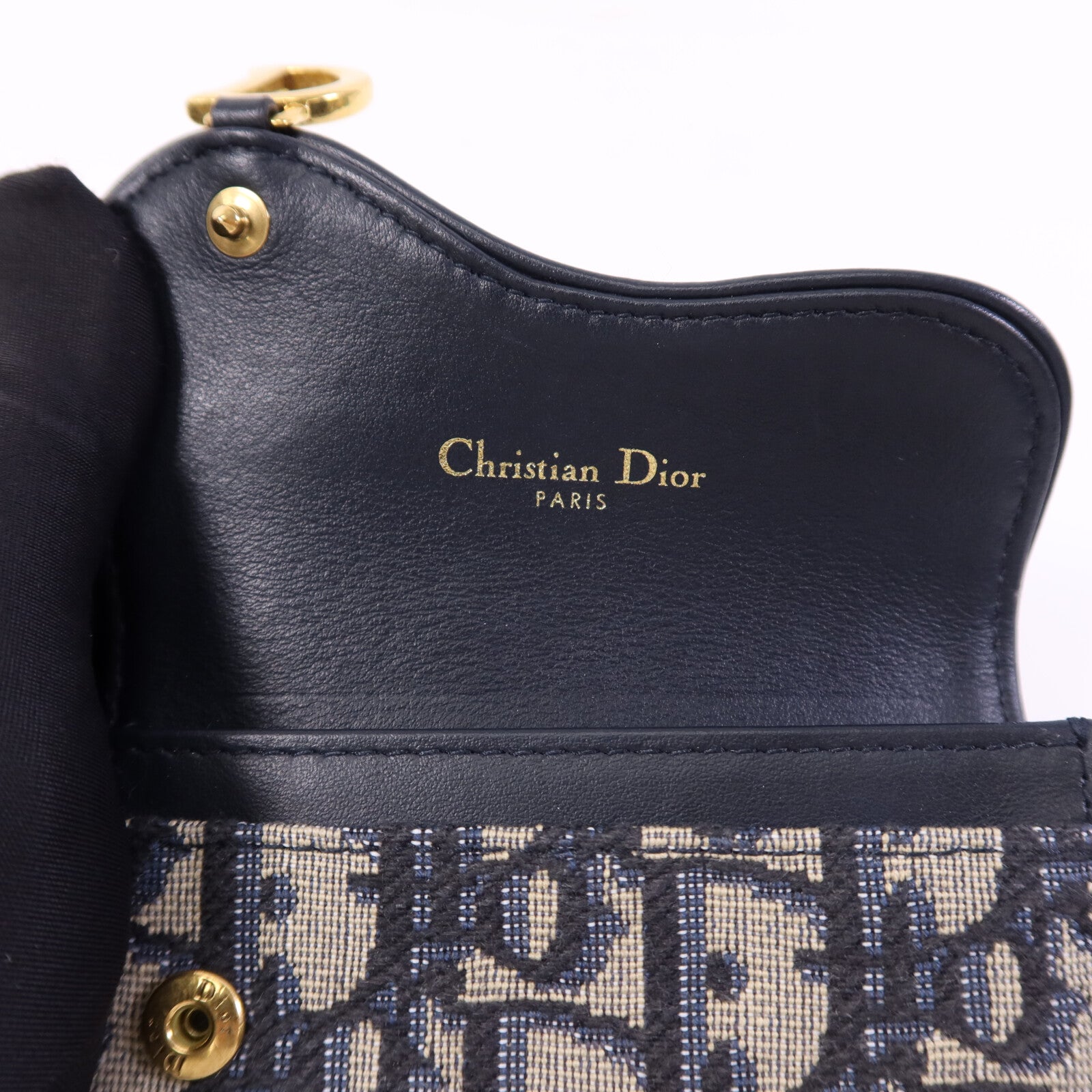 Dior 帆布Saddle金扣卡片套