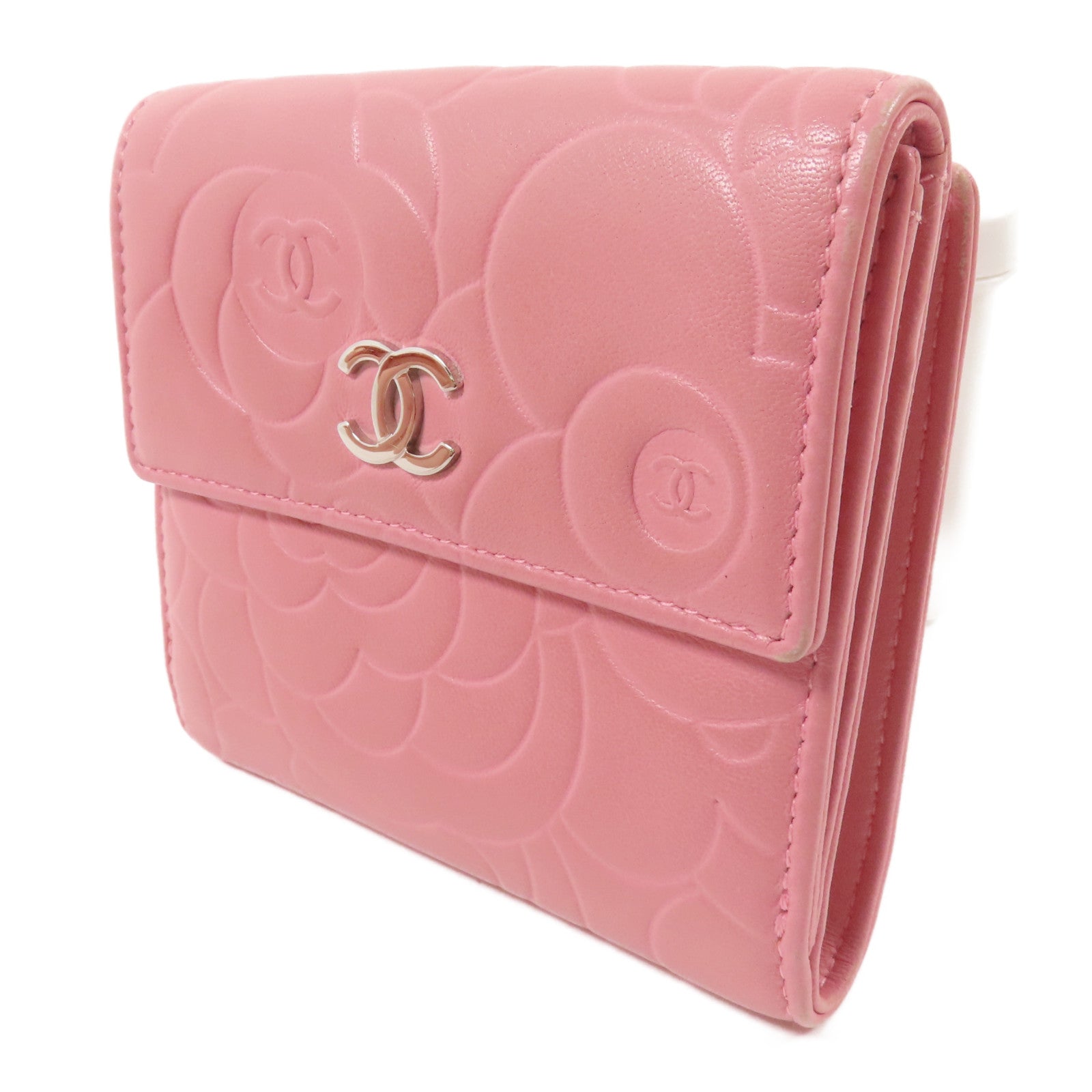 CHANEL 羊皮皮革Wallet銀扣錢包