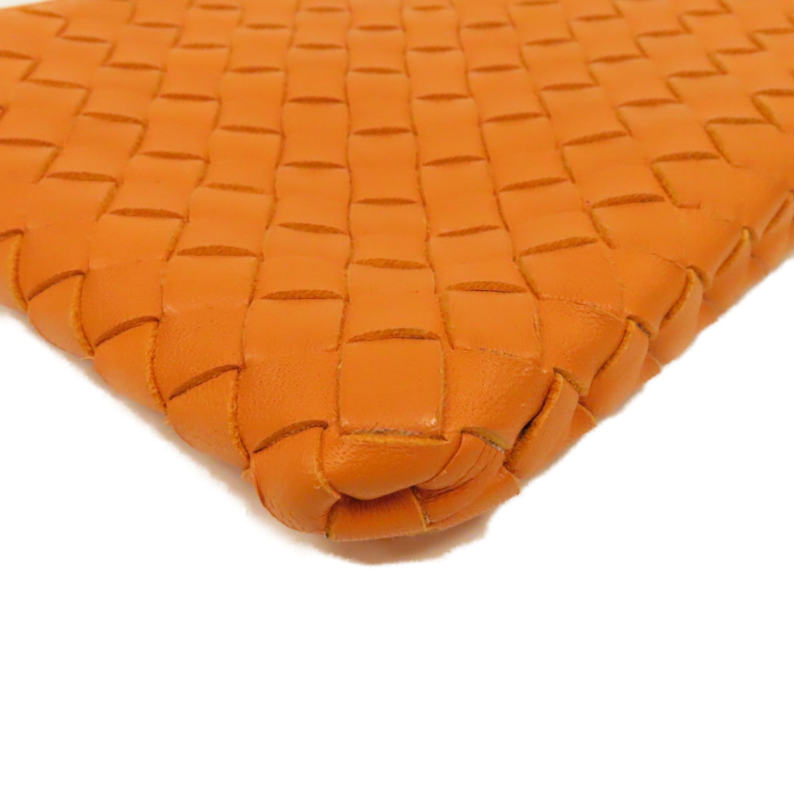 BOTTEGA VENETA 織紋皮革Clutch Bag手拿包橙色