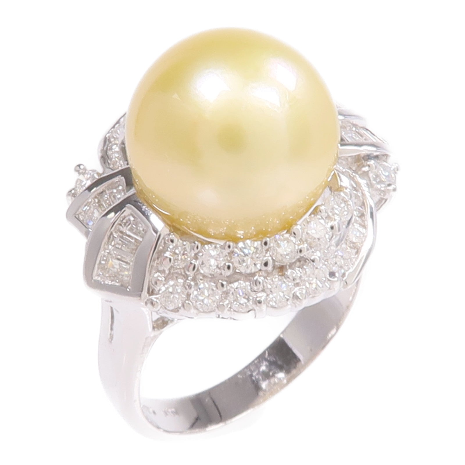 JEWELRY 18K白金Pearl Diamond Ring珍珠/鑽石戒指
