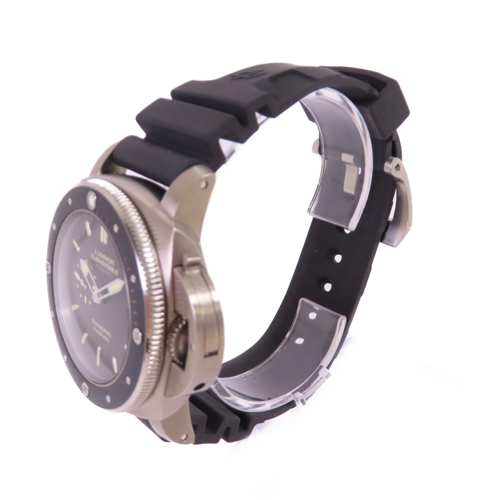 PANERAI Luminor Watch不鏽鋼/橡膠帶自動機芯手錶黑色
