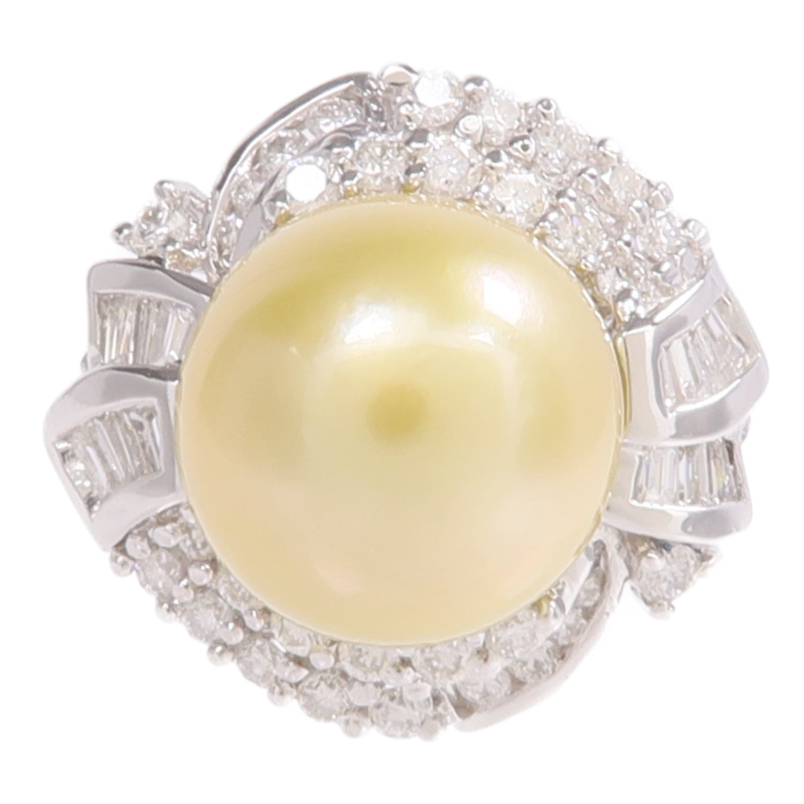 JEWELRY 18K白金Pearl Diamond Ring珍珠/鑽石戒指