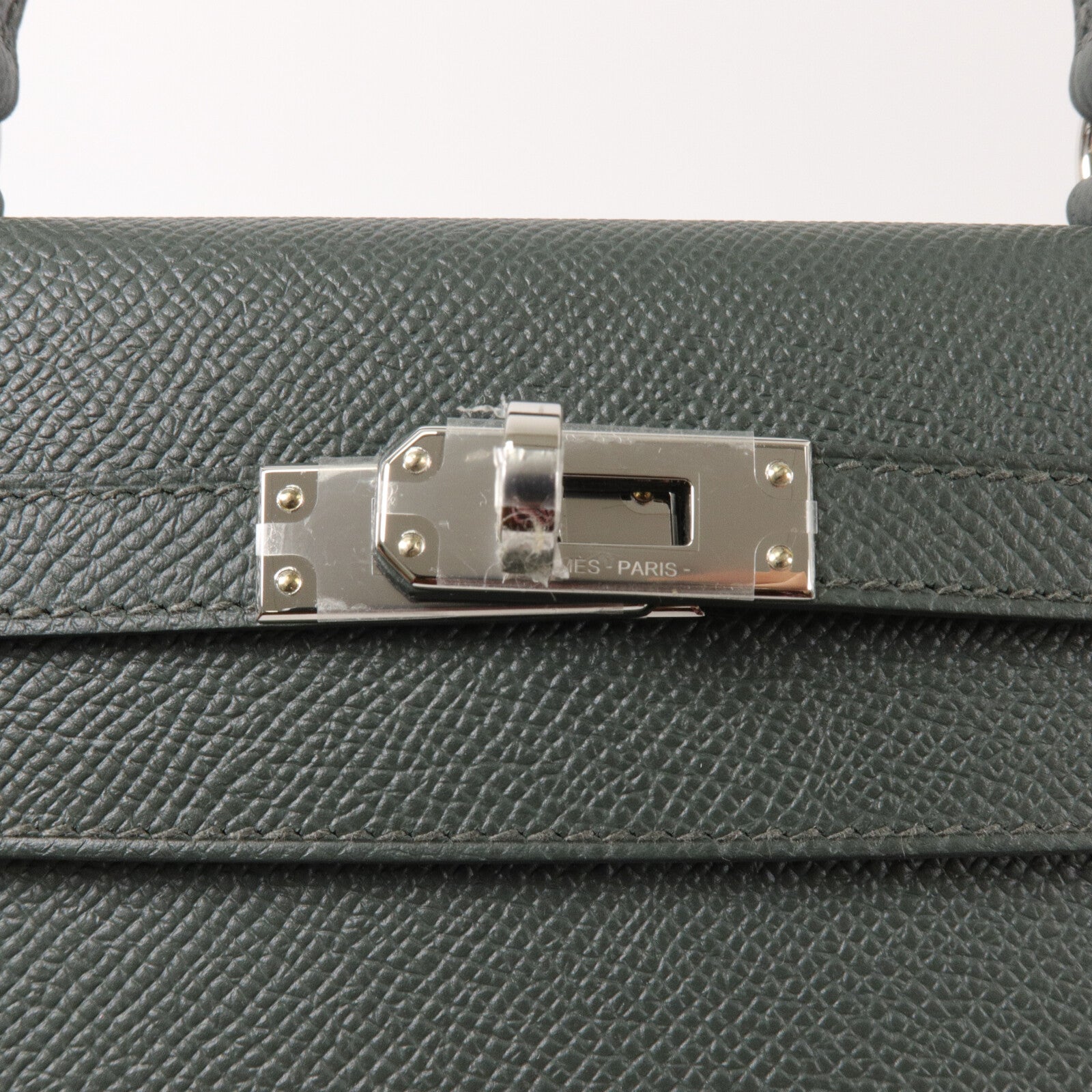 HERMES Epsom皮革Kelly 25手挽肩背兩用袋Vert Mangrove
